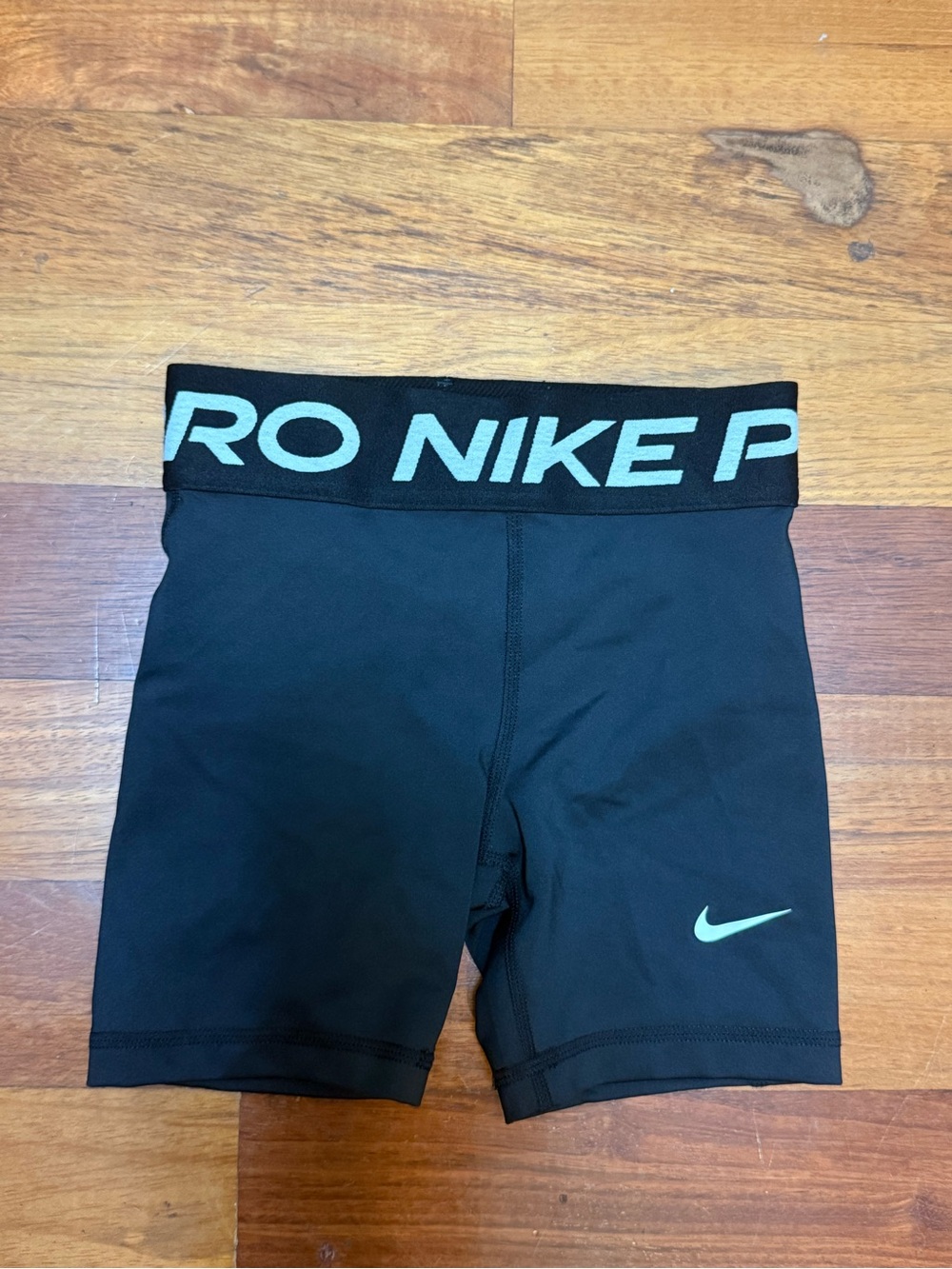 Nike Pro Black Kids Dri Fit Compression Shorts with White Swoosh